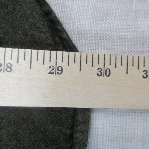 7 For All Mankind Flannel Shirt Mens Large Green Flap Pockets Collared Button-Up - Picture 8 of 10